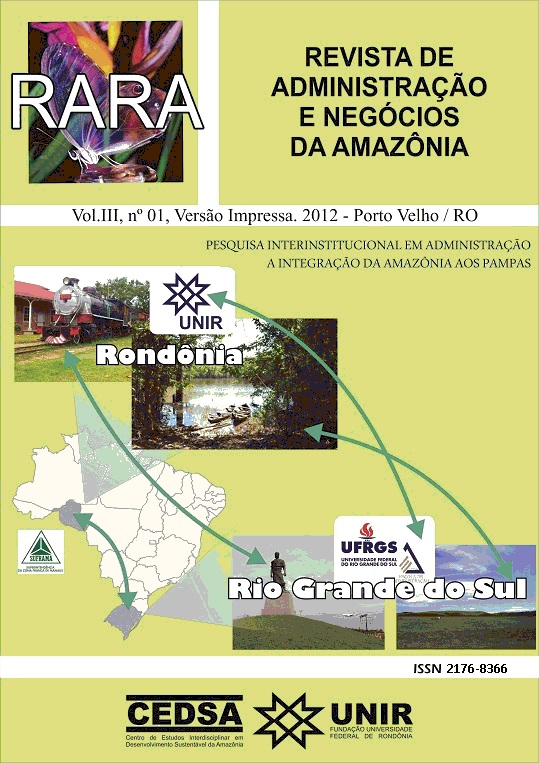 					Visualizar v. 4 n. 3 (2012): Pesquisa Institucional em Administração: A integração da Amazônia aos Pampas
				