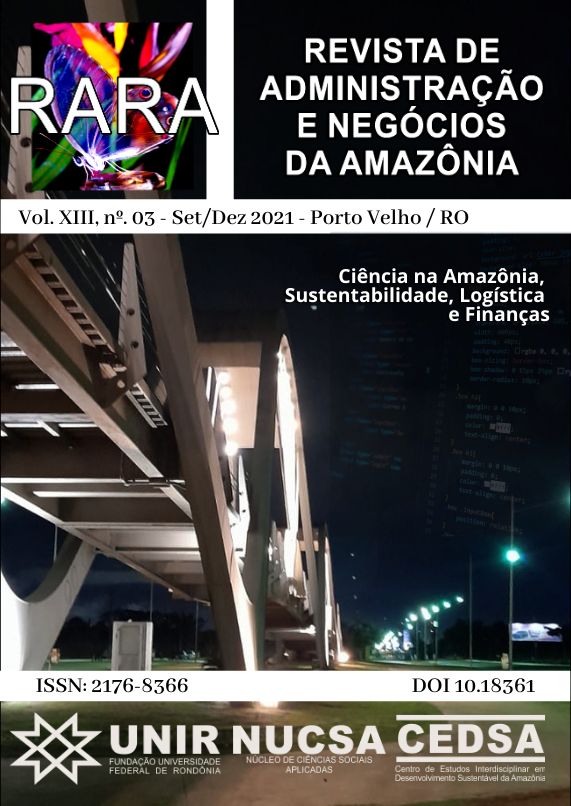 					Visualizar v. 13 n. 3 (2021): CIÊNCIA NA AMAZÔNIA, SUSTENTABILIDADE, LOGÍSTICA E FINANÇAS
				